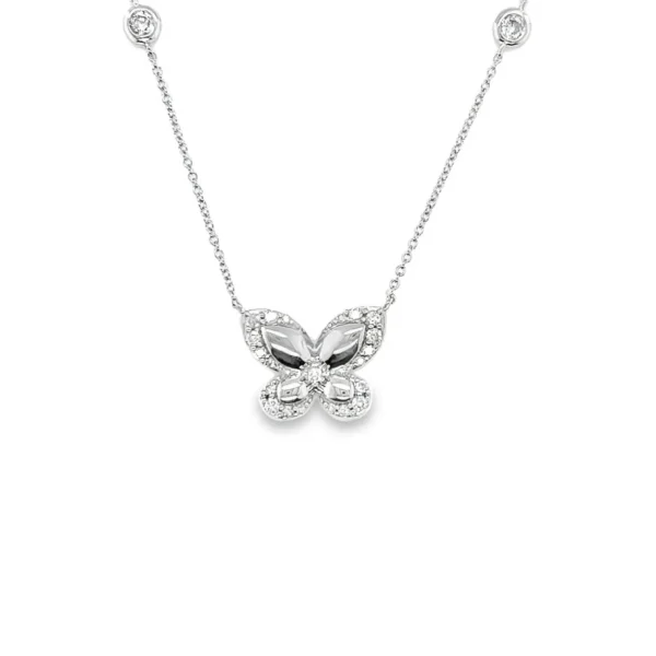 Butterfly Diamond Pendant Necklace