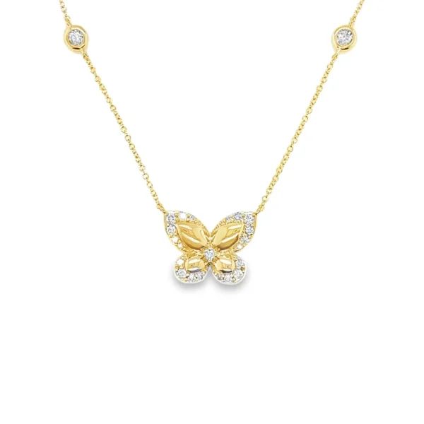 Butterfly Diamond Pendant Necklace