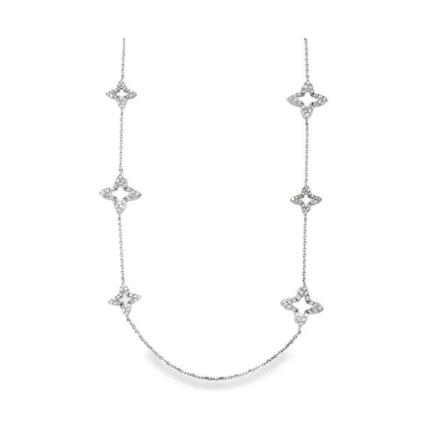 Floral Diamond Long Necklace