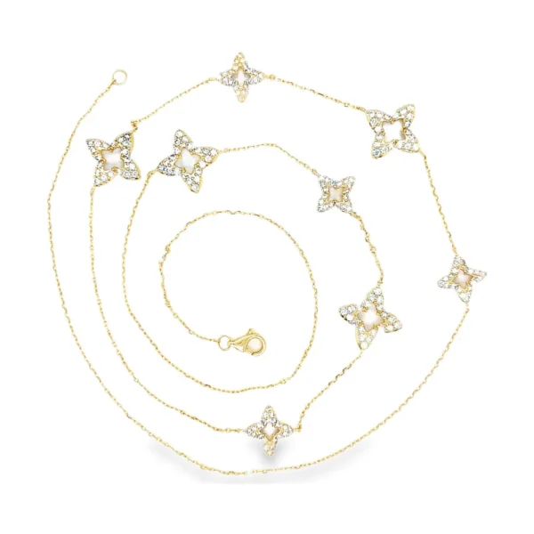 Floral Diamond Long Necklace