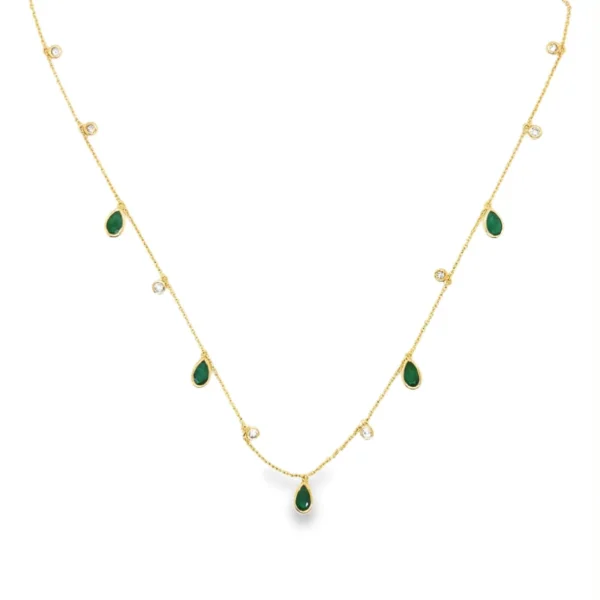 Emerald Pear Drop Necklace