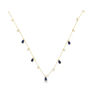 Pear Sapphire Station Necklace