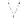 Emerald Diamond station Necklace