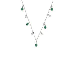 Emerald Diamond station Necklace