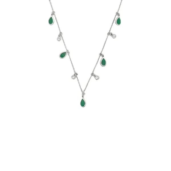 Emerald Diamond station Necklace