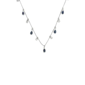 Pear Sapphire station Necklace