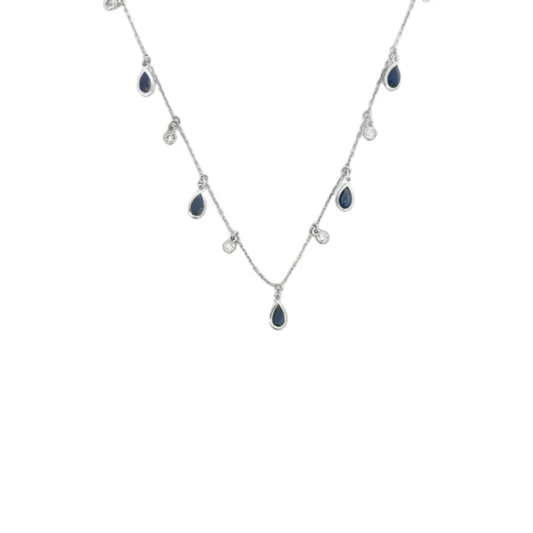 Pear Sapphire station Necklace