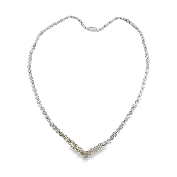 Diamond Chevron Tennis Necklace
