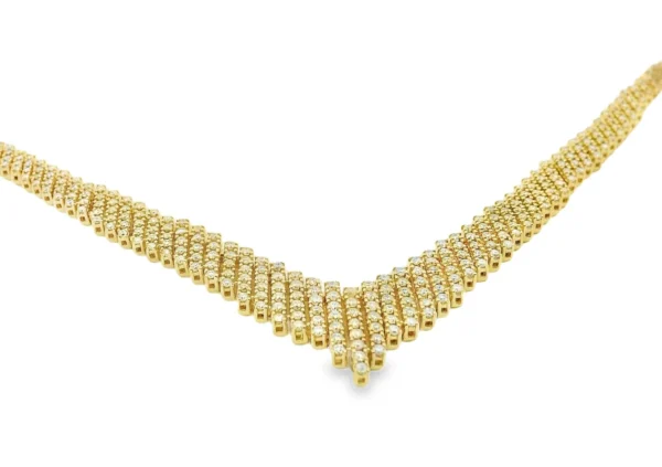 Chevron Diamond Tennis Necklace