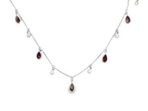 Ruby Diamond Drop Necklace