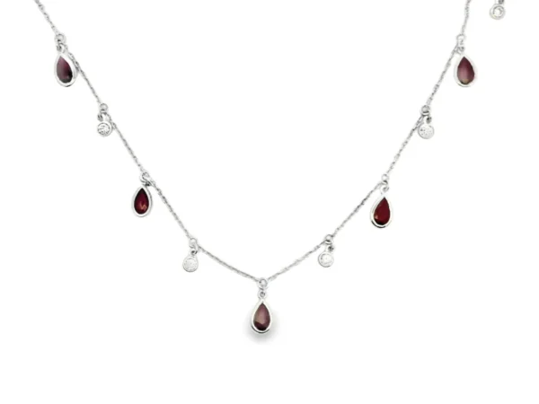 Ruby Diamond Drop Necklace