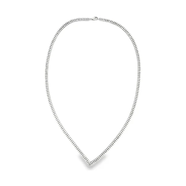 Chevron Diamond Tennis Necklace