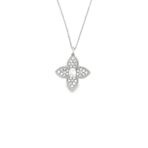 Floral Diamond Pendant Necklace