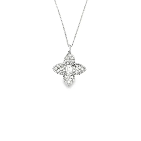 Floral Diamond Pendant Necklace