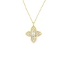 Floral Diamond Pendant Necklace