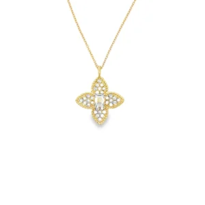 Floral Diamond Pendant Necklace
