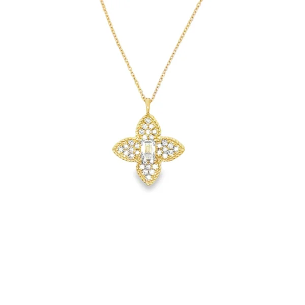 Floral Diamond Pendant Necklace