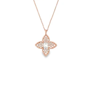 Floral Diamond Pendant Necklace