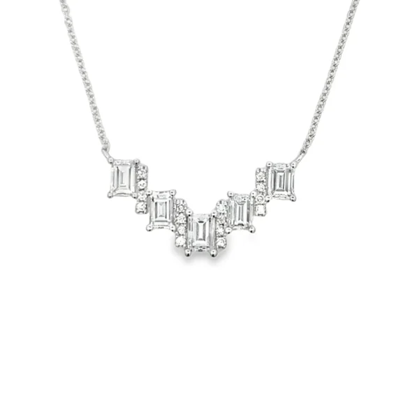 Emerald Cut Diamond Necklace