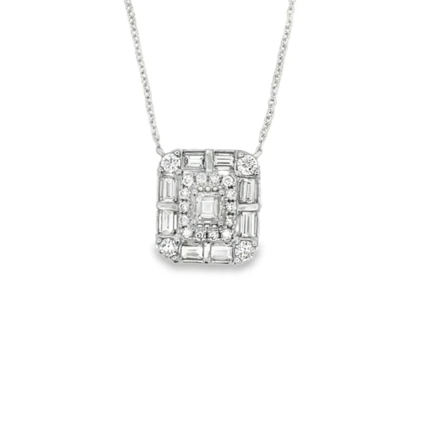 Baguette Diamond Pendant Necklace