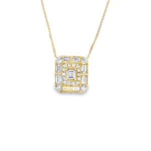 Square Diamond Pendant Necklace