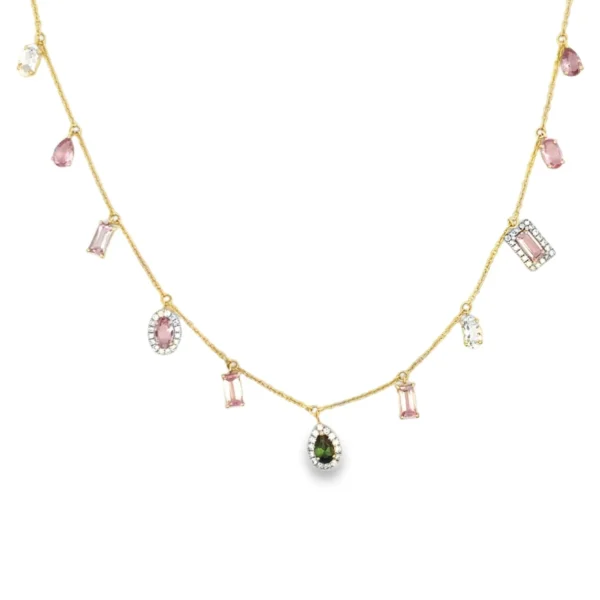 Gemstone Charm Station Necklace
