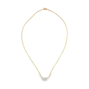 Three Stone Diamond Necklace