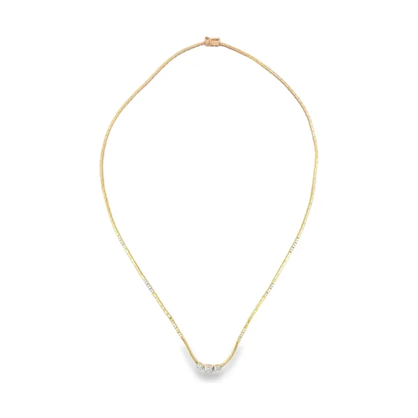 Three Stone Diamond Necklace