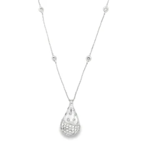 Teardrop Diamond Pendant Necklace
