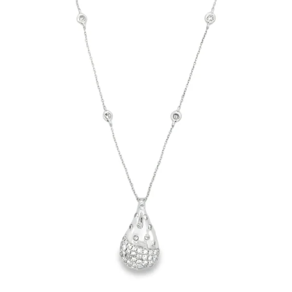 Teardrop Diamond Pendant Necklace