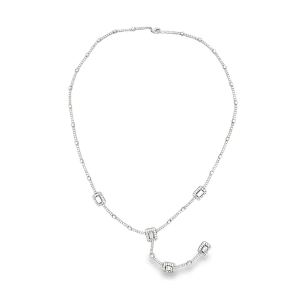 Diamond Lariat Statement Necklace