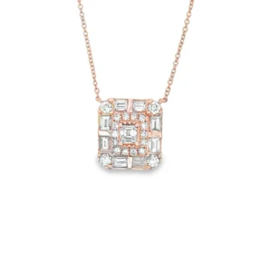 Square Diamond Cluster Pendant