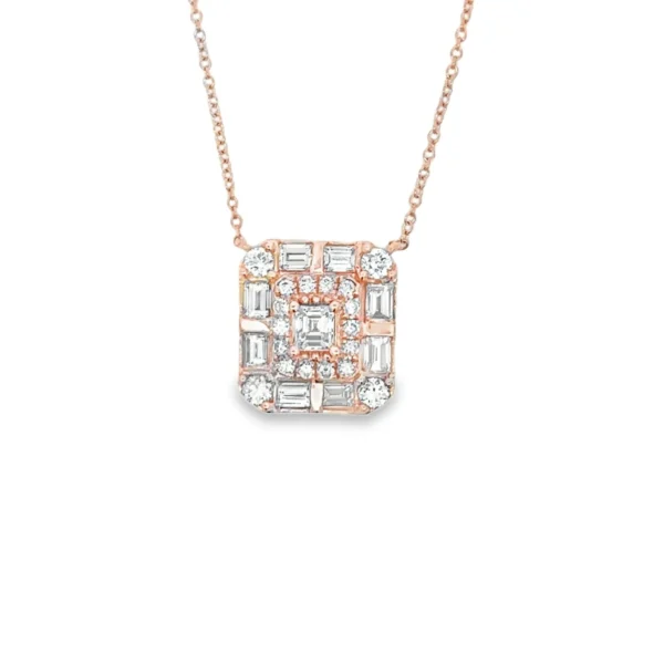 Square Diamond Cluster Pendant