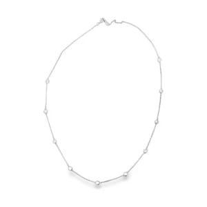 Bezel Diamond Station Necklace