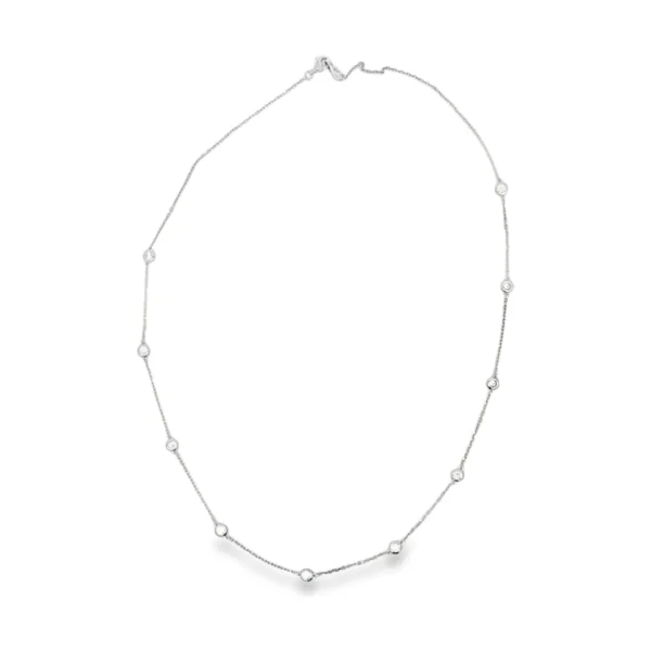 Bezel Diamond Station Necklace