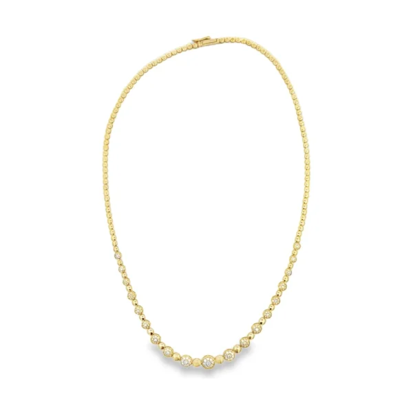 Beaded Diamond Station Necklace
