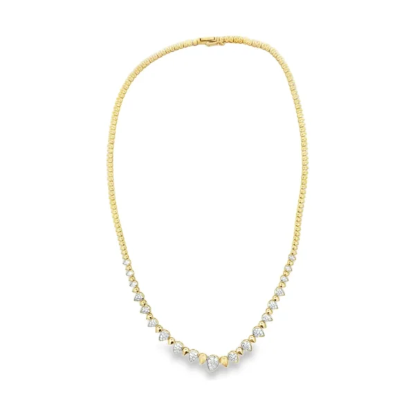 Diamond Heart Station Necklace