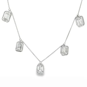 Emerald Cut Diamond Necklace