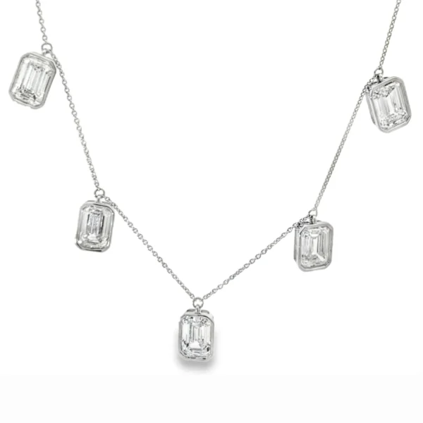 Emerald Cut Diamond Necklace