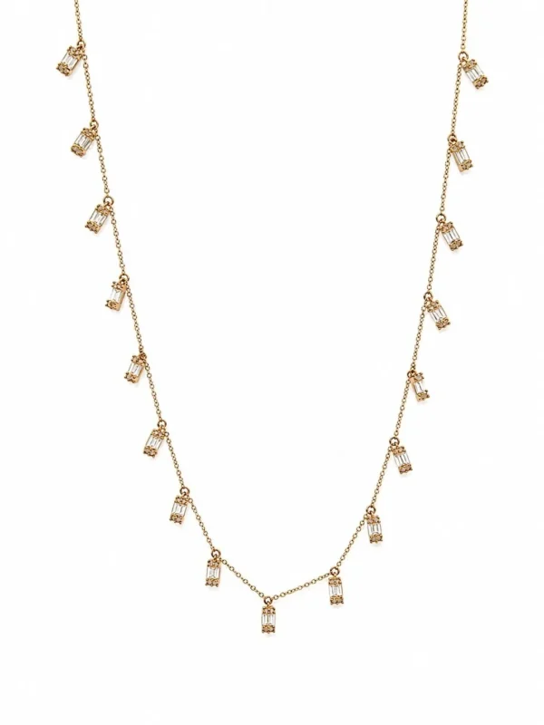 Baguette Diamond Fringe Necklace