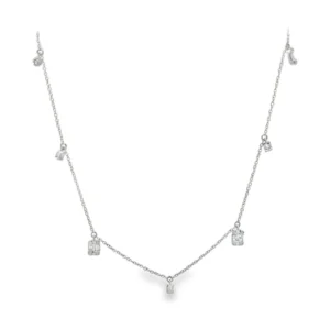 Diamond Dangle Station Necklace