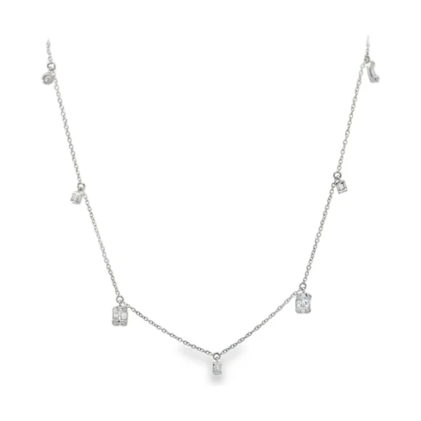 Diamond Dangle Station Necklace