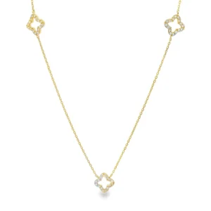 Clover Diamond Station Necklace