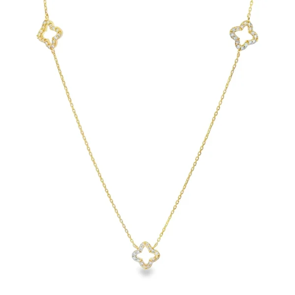Clover Diamond Station Necklace