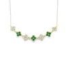 Emerald Clover Cluster Necklace