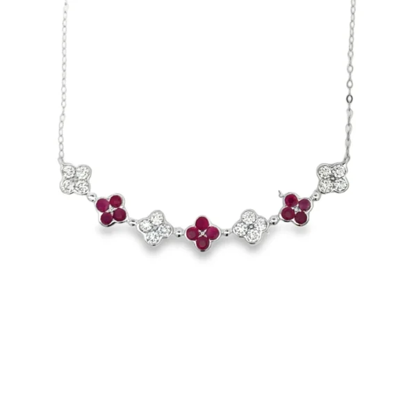 Floral Ruby Diamond Necklace