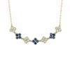 Floral Sapphire Diamond Necklace