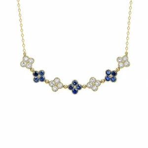 Floral Sapphire Diamond Necklace