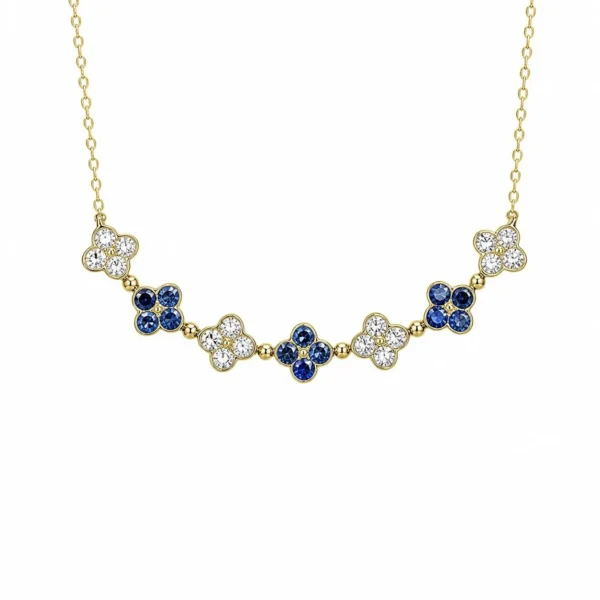 Floral Sapphire Diamond Necklace