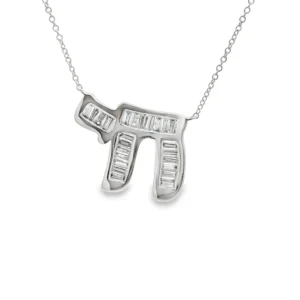 Baguette Diamond Chai Necklace